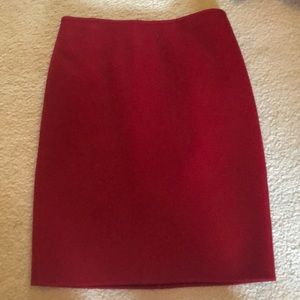 Wool pencil skirt- red